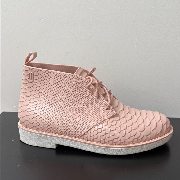 Melissa + Baja East desert Python Chukka Boot lace up snake textured pink US6 - Picture 8 of 11
